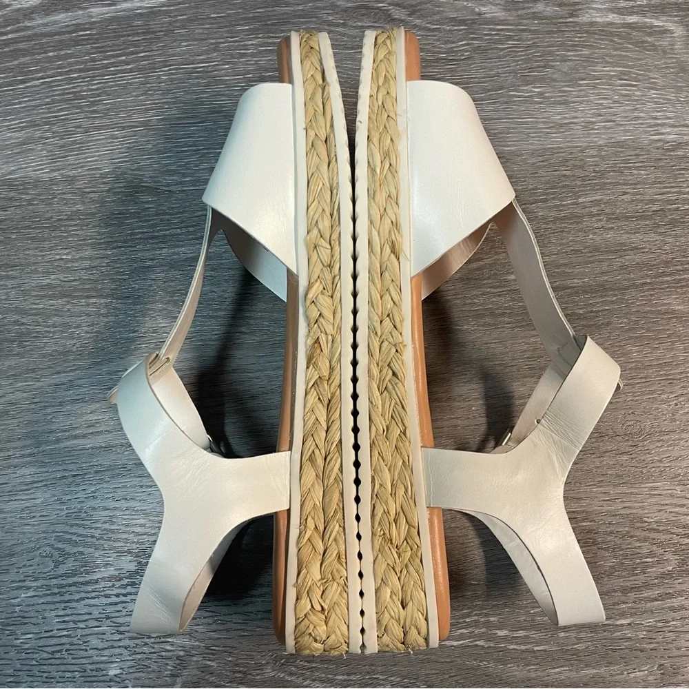 NWOT - Gianni Bini White Women’s Leather Espadrille Sandals Size 9M 1” Heel - Picture 4 of 10